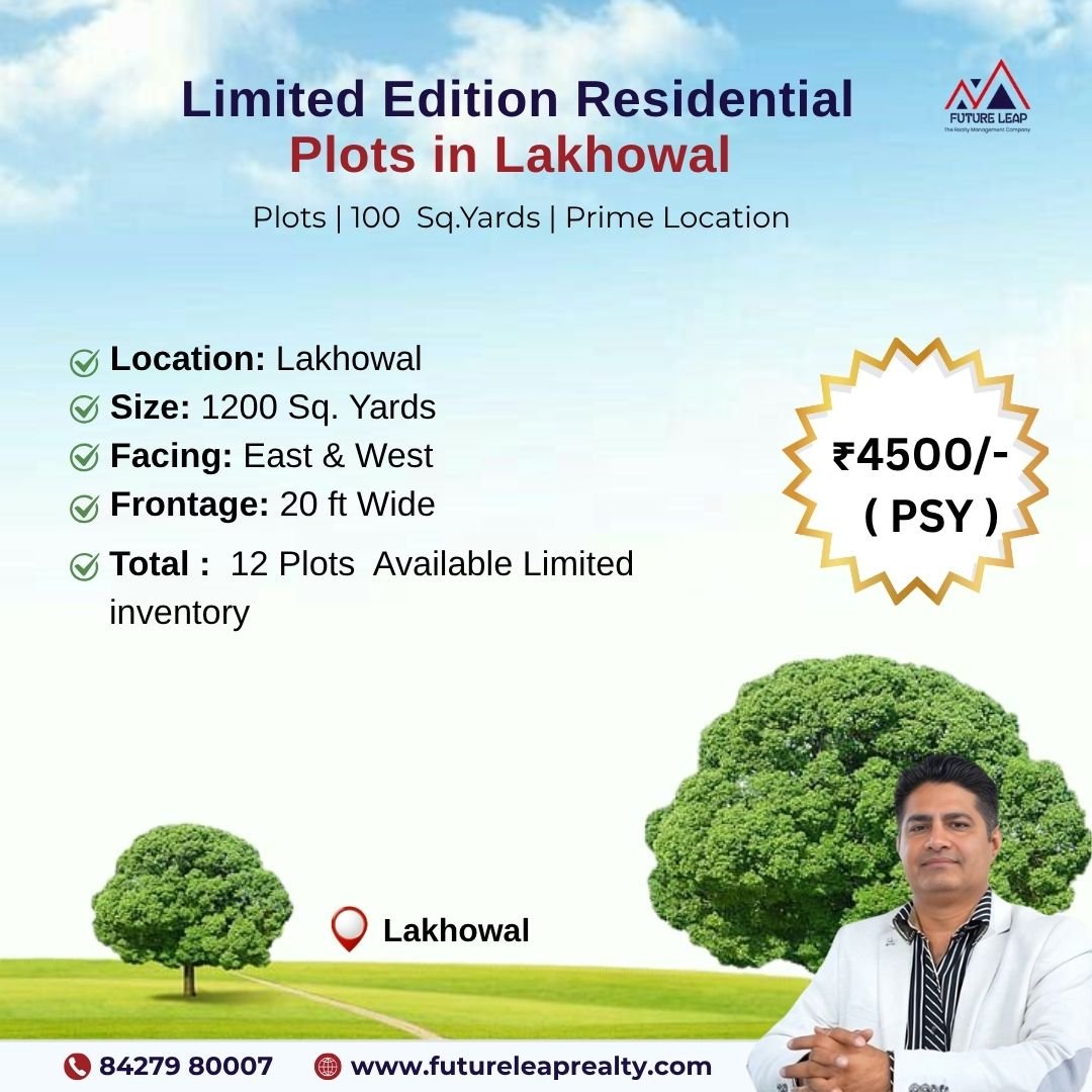 Lakhowal Plots  12 Units Available  100 Sq.Yard Each