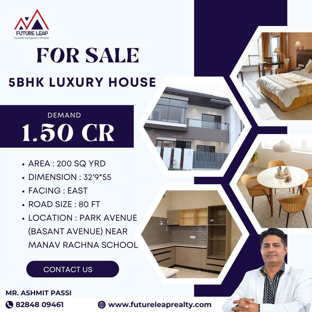 5BHK Luxury House  in Park Avenue Ludhiana