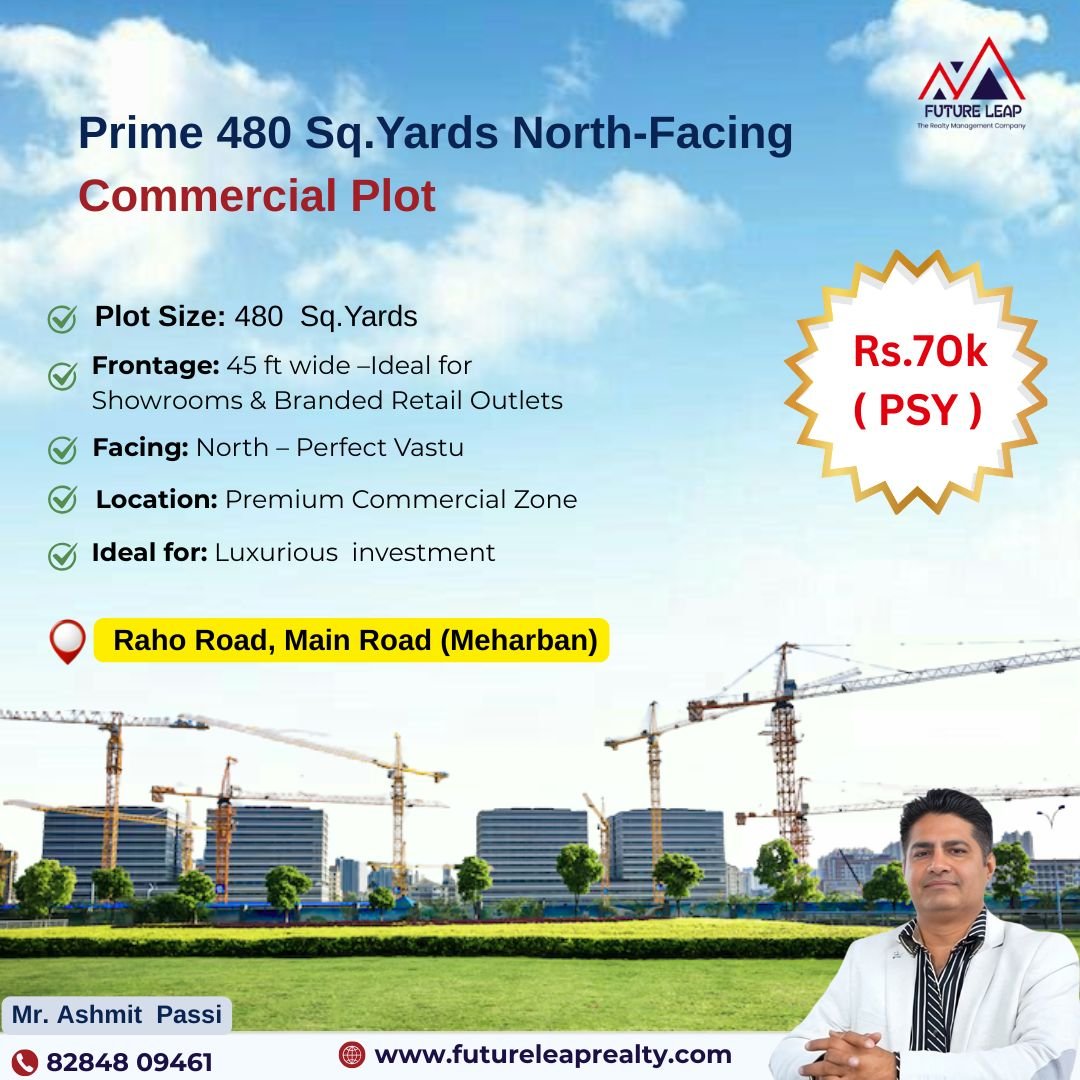 480 Sq.Yard  Commercial Plot on Raho Road Meharban